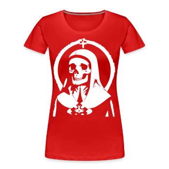 Umarme die Dunkelheit Satanische Nonne, Okkultismus, Gothic - Frauen Premium Bio T-Shirt - Rot - Vorne - Mia (176cm)