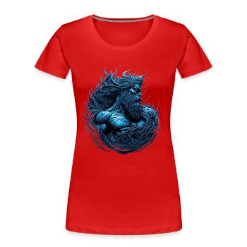 Poseidon God of the Sea - Women's Premium Organic T-Shirt - red - Front - Mia (176cm)