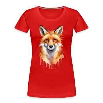 Verspieltes Fuchs Aquarell - Frauen Premium Bio T-Shirt - Rot - Vorne - Mia (176cm)