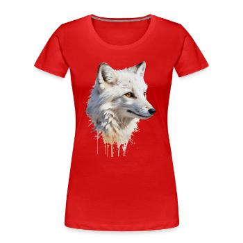 Beauté enneigée - Renard arctique Aquarelle - T-shirt bio Premium Femme - rouge - Devant - Mia (176cm)