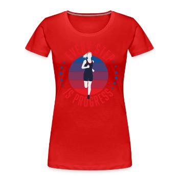 CalliLetters Every Step is Progress Sandra brezina - Frauen Premium Bio T-Shirt - Rot - Vorne - Mia (176cm)