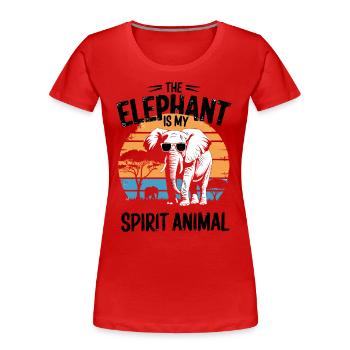 L’éléphant est mon animal spirituel - T-shirt bio Premium Femme - rouge - Devant - Mia (176cm)