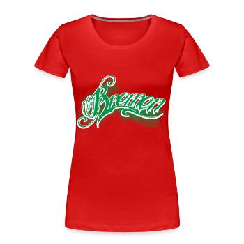 Brême - T-shirt bio Premium Femme - rouge - Devant - Mia (176cm)