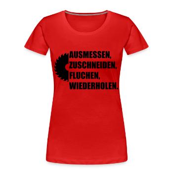 fluchen - Frauen Premium Bio T-Shirt - Rot - Vorne - Mia (176cm)