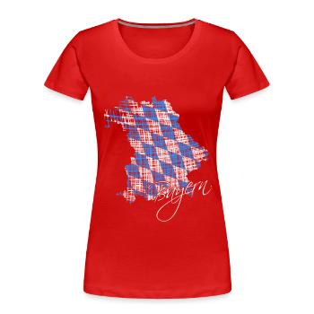 Bayern, Bavaria, Oberbayern - Frauen Premium Bio T-Shirt - Rot - Vorne - Mia (176cm)