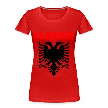 albanie - T-shirt bio Premium Femme - rouge - Devant - Mia (176cm)