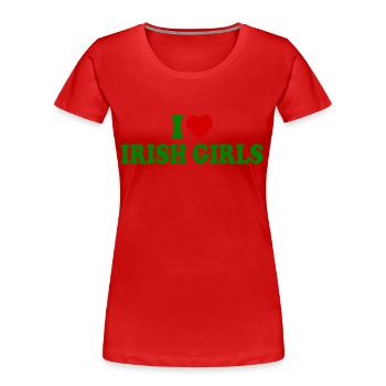 I love irish girls - Frauen Premium Bio T-Shirt - Rot - Vorne - Mia (176cm)