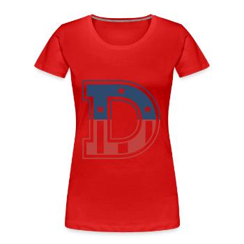 Buchstabe D USA - Frauen Premium Bio T-Shirt - Rot - Vorne - Mia (176cm)