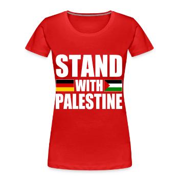 Stand with palestine - Frauen Premium Bio T-Shirt - Rot - Vorne - Mia (176cm)