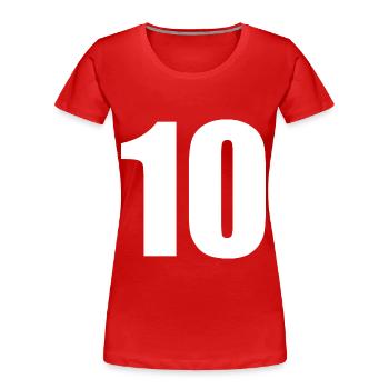 10 - T-shirt bio Premium Femme - rouge - Devant - Mia (176cm)