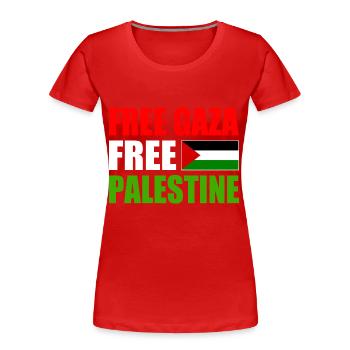 Free gaza free palestine - Women's Premium Organic T-Shirt - red - Front - Mia (176cm)