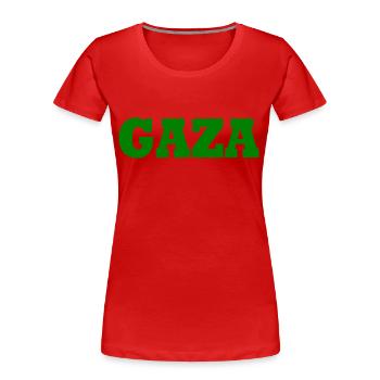 Gaza - Frauen Premium Bio T-Shirt - Rot - Vorne - Mia (176cm)
