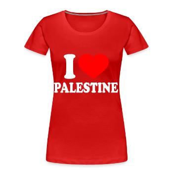 I love palestine - T-shirt bio Premium Femme - rouge - Devant - Mia (176cm)