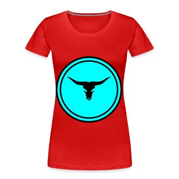 Crâne de vache taureau - T-shirt bio Premium Femme - rouge - Devant - Mia (176cm)
