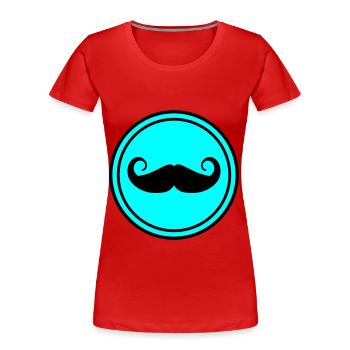 Schnurrbart symbol - Frauen Premium Bio T-Shirt - Rot - Vorne - Mia (176cm)