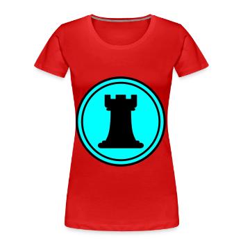 Chess piece tower - Women's Premium Organic T-Shirt - red - Front - Mia (176cm)