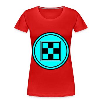 Schachbrett symbol - Frauen Premium Bio T-Shirt - Rot - Vorne - Mia (176cm)