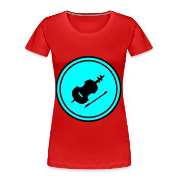Violin Icon symbol - Women's Premium Organic T-Shirt - red - Front - Mia (176cm)