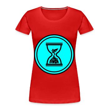 Sanduhr Symbol - Frauen Premium Bio T-Shirt - Rot - Vorne - Mia (176cm)