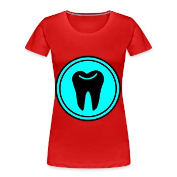 Tooth icon symbol - Women's Premium Organic T-Shirt - red - Front - Mia (176cm)