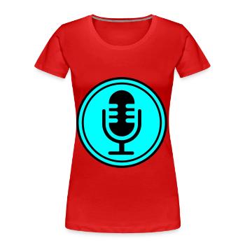 Mikrofon Symbol - Frauen Premium Bio T-Shirt - Rot - Vorne - Mia (176cm)