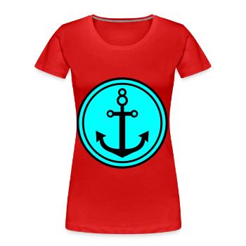 Anker - Frauen Premium Bio T-Shirt - Rot - Vorne - Mia (176cm)