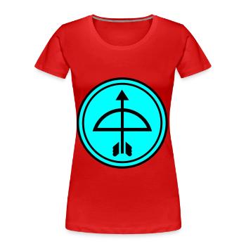 Pfeil und Bogen - Frauen Premium Bio T-Shirt - Rot - Vorne - Mia (176cm)