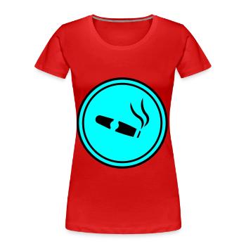 Cigar Symbol - Women's Premium Organic T-Shirt - red - Front - Mia (176cm)