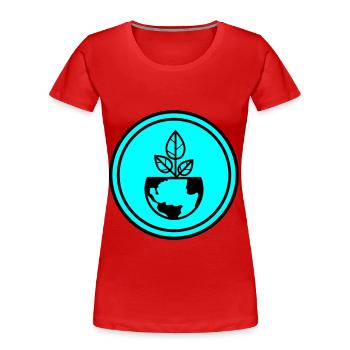 Planet Earth - Women's Premium Organic T-Shirt - red - Front - Mia (176cm)