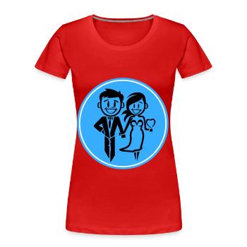 Jeunes mariés, Mariage, Mariée, Marié - T-shirt bio Premium Femme - rouge - Devant - Mia (176cm)