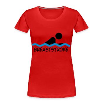 schwimmen - Frauen Premium Bio T-Shirt - Rot - Vorne - Mia (176cm)