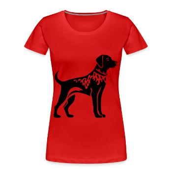 Chien dalmatien - T-shirt bio Premium Femme - rouge - Devant - Mia (176cm)