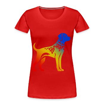 Chien Dalmatien Coloré - T-shirt bio Premium Femme - rouge - Devant - Mia (176cm)