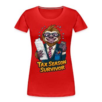 Steuersaison Überlebender - Frauen Premium Bio T-Shirt - Rot - Vorne - Mia (176cm)