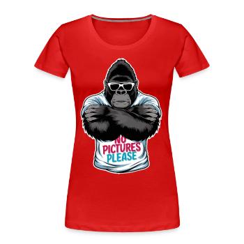 No pictures please - Women's Premium Organic T-Shirt - red - Front - Mia (176cm)