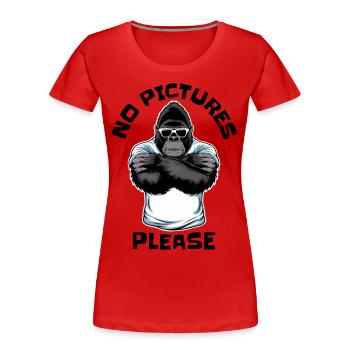 No pictures please - Women's Premium Organic T-Shirt - red - Front - Mia (176cm)