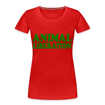 Animal liberation - Women's Premium Organic T-Shirt - red - Front - Mia (176cm)