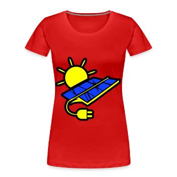 Photovoltaik Anlage Solar Energie - Frauen Premium Bio T-Shirt - Rot - Vorne - Mia (176cm)
