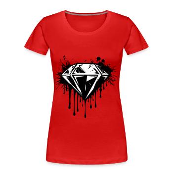 Diamant Edelstein - Frauen Premium Bio T-Shirt - Rot - Vorne - Mia (176cm)