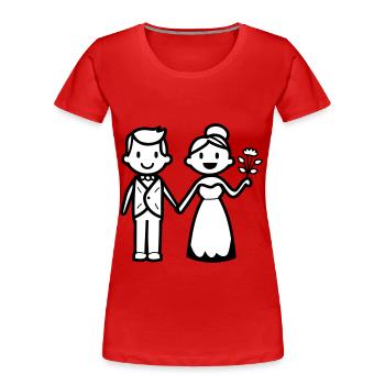 Hochzeit Brautpaar Ehepaar - Frauen Premium Bio T-Shirt - Rot - Vorne - Mia (176cm)