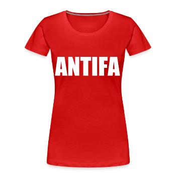 Antifa - Frauen Premium Bio T-Shirt - Rot - Vorne - Mia (176cm)