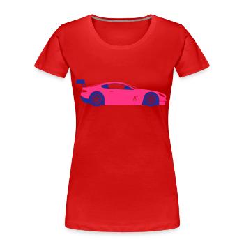 Sports car - Women's Premium Organic T-Shirt - red - Front - Mia (176cm)