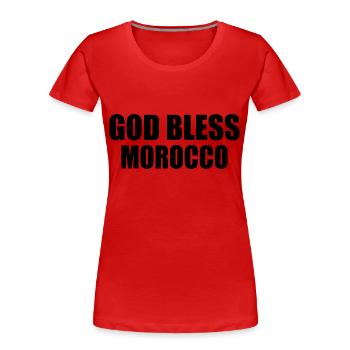 God bless morocco maroc - T-shirt bio Premium Femme - rouge - Devant - Mia (176cm)