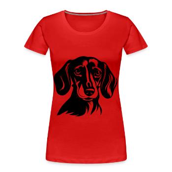 Teckel Tête De Chien Teckel - T-shirt bio Premium Femme - rouge - Devant - Mia (176cm)