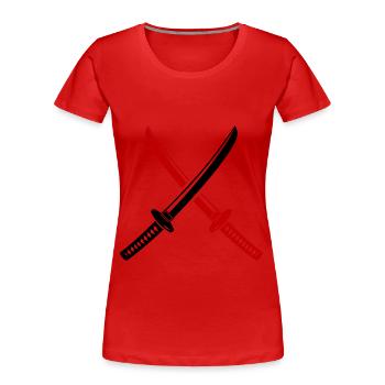 Samurai Schwert Symbol - Frauen Premium Bio T-Shirt - Rot - Vorne - Mia (176cm)