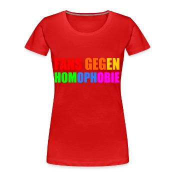 fans gegen homophobie - Frauen Premium Bio T-Shirt - Rot - Vorne - Mia (176cm)