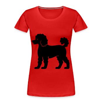 Poodle Hund - Frauen Premium Bio T-Shirt - Rot - Vorne - Mia (176cm)