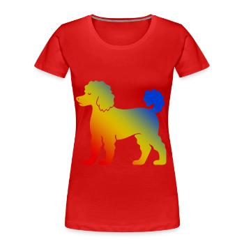Poodle Hund Bunt - Frauen Premium Bio T-Shirt - Rot - Vorne - Mia (176cm)