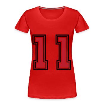 11 Zahl symbol - Frauen Premium Bio T-Shirt - Rot - Vorne - Mia (176cm)