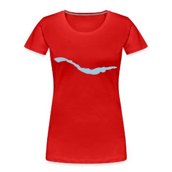 swim fins finswimming flossenschwimme - Women's Premium Organic T-Shirt - red - Front - Mia (176cm)